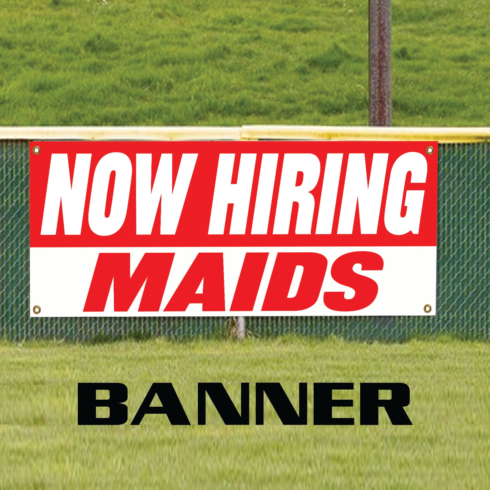 Now hiring maids vinyl printed banner sign