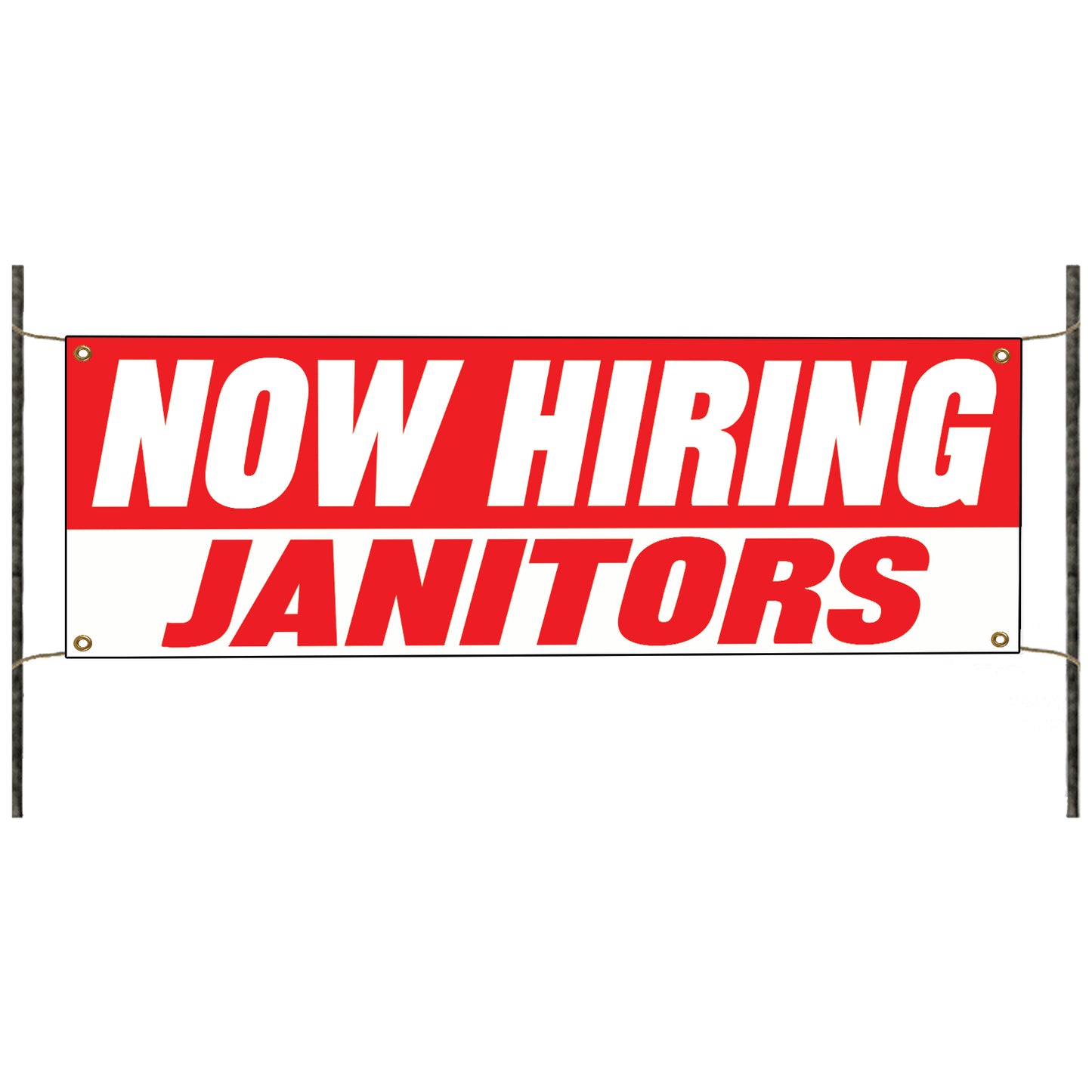 Now hiring janitors vinyl printed banner sign