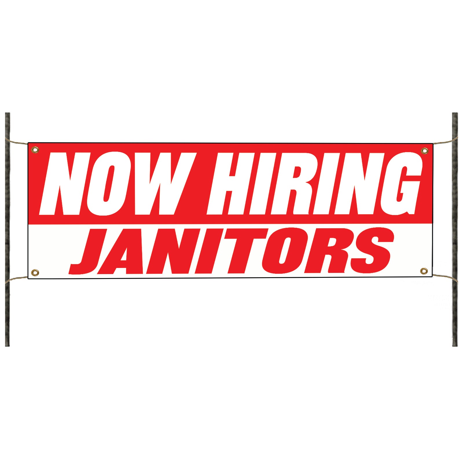 Now hiring janitors vinyl printed banner sign