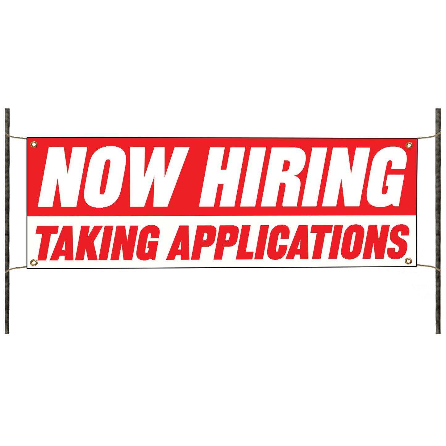 Now hiring taking applications vinyl printed banner sign