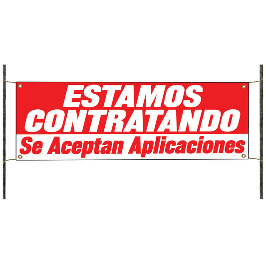 Estamos contratando se aceptan aplicaciones vinyl printed banner sign