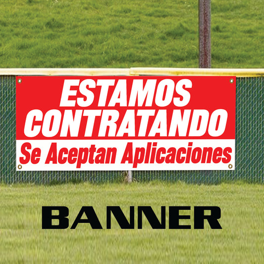 Estamos contratando se aceptan aplicaciones vinyl printed banner sign