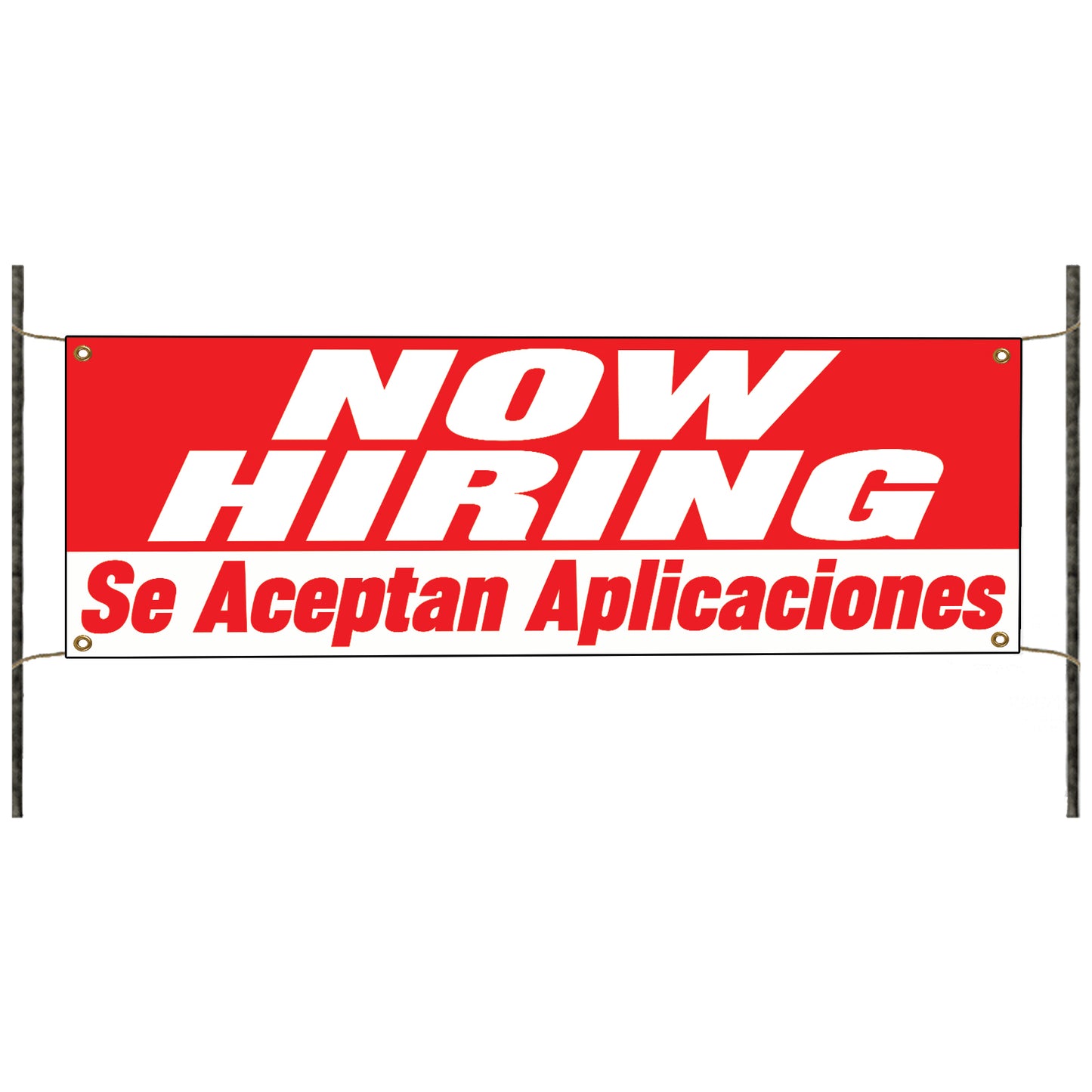 Now hiring aceptan aplicaciones vinyl printed banner sign