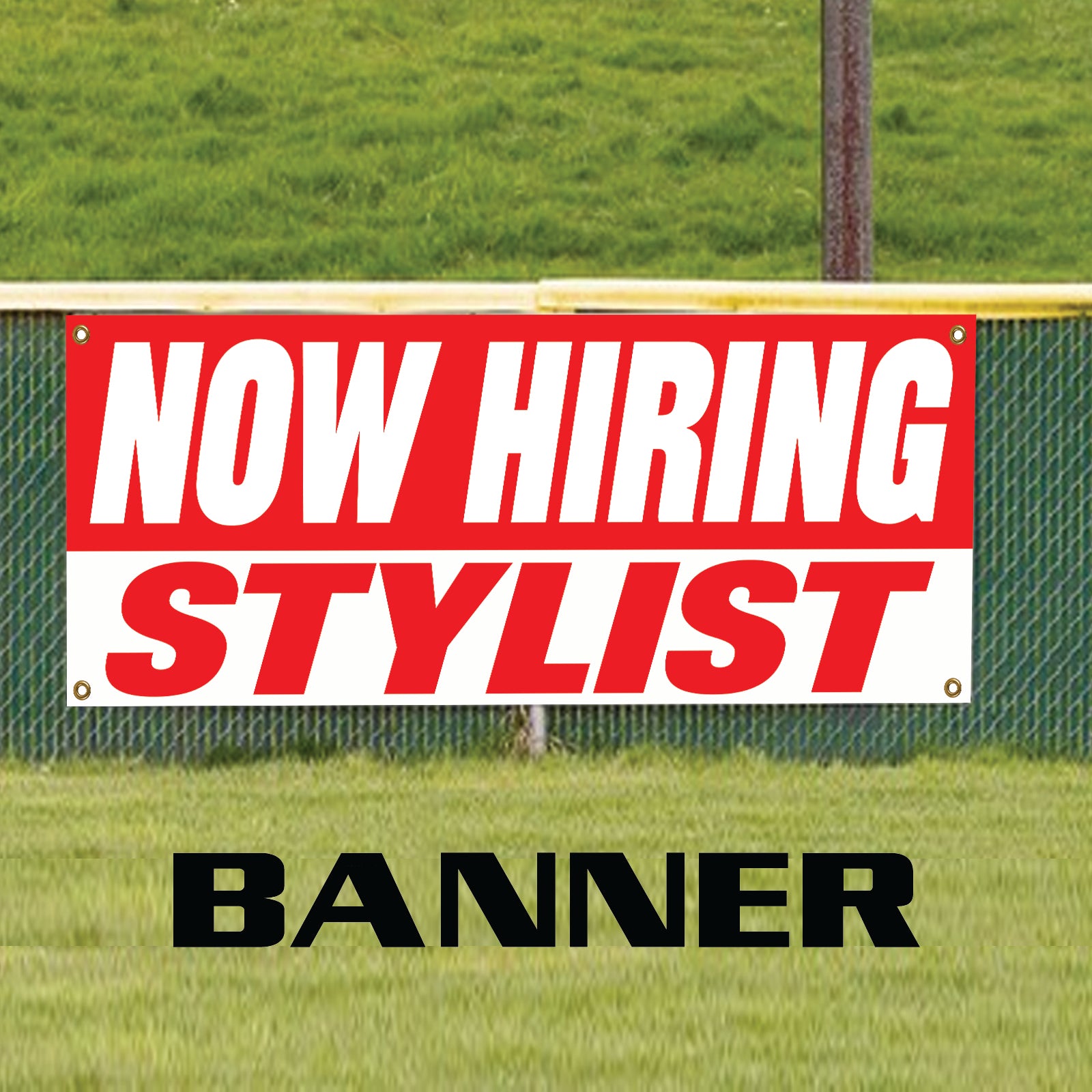 Now hiring stylist vinyl printed banner sign