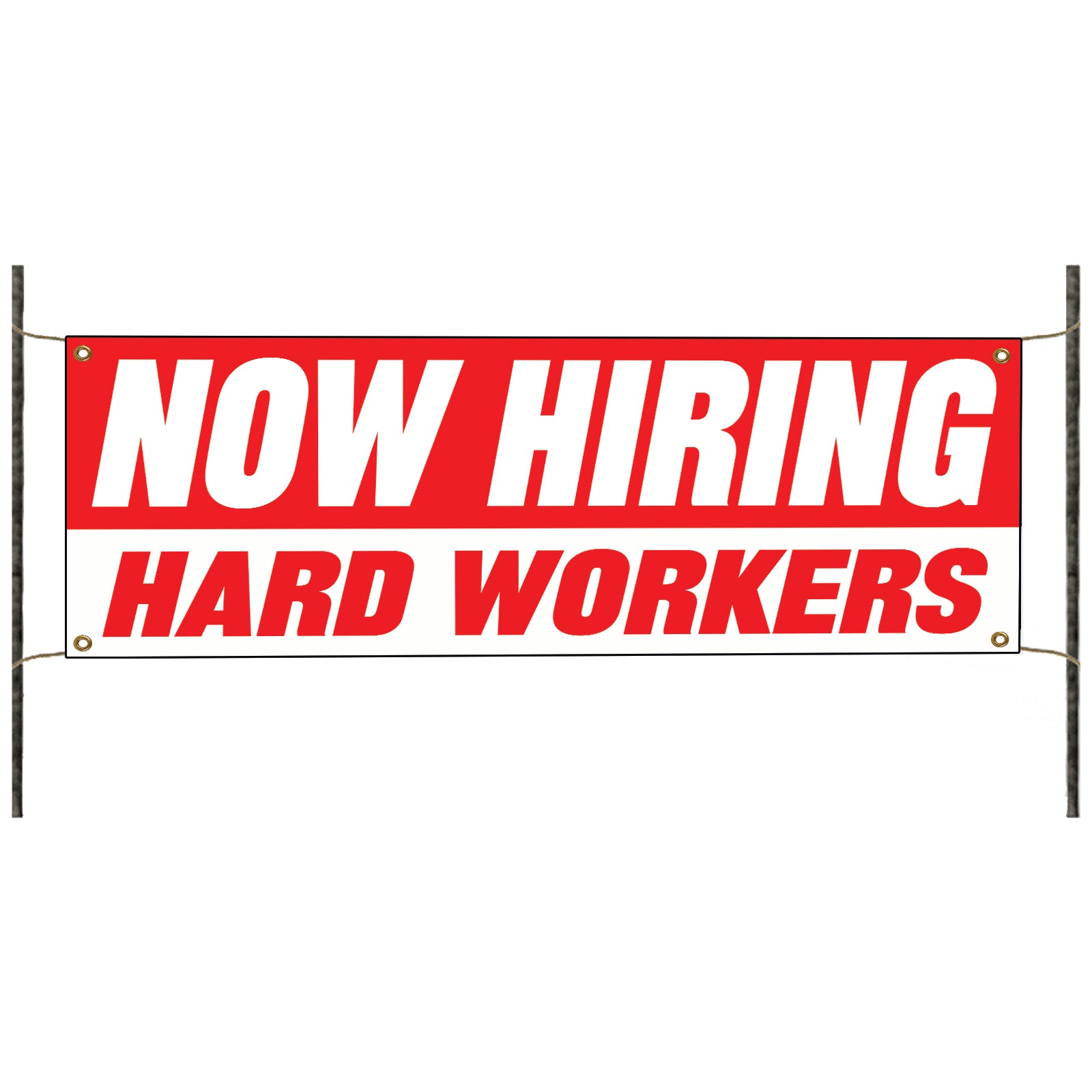 Now hiring hard workers vinyl printed banner sign
