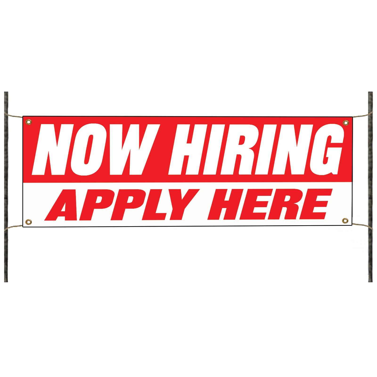Now hiring apply here vinyl printed banner sign