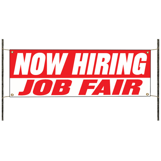 Now hiring job fair vinyl printed banner sign