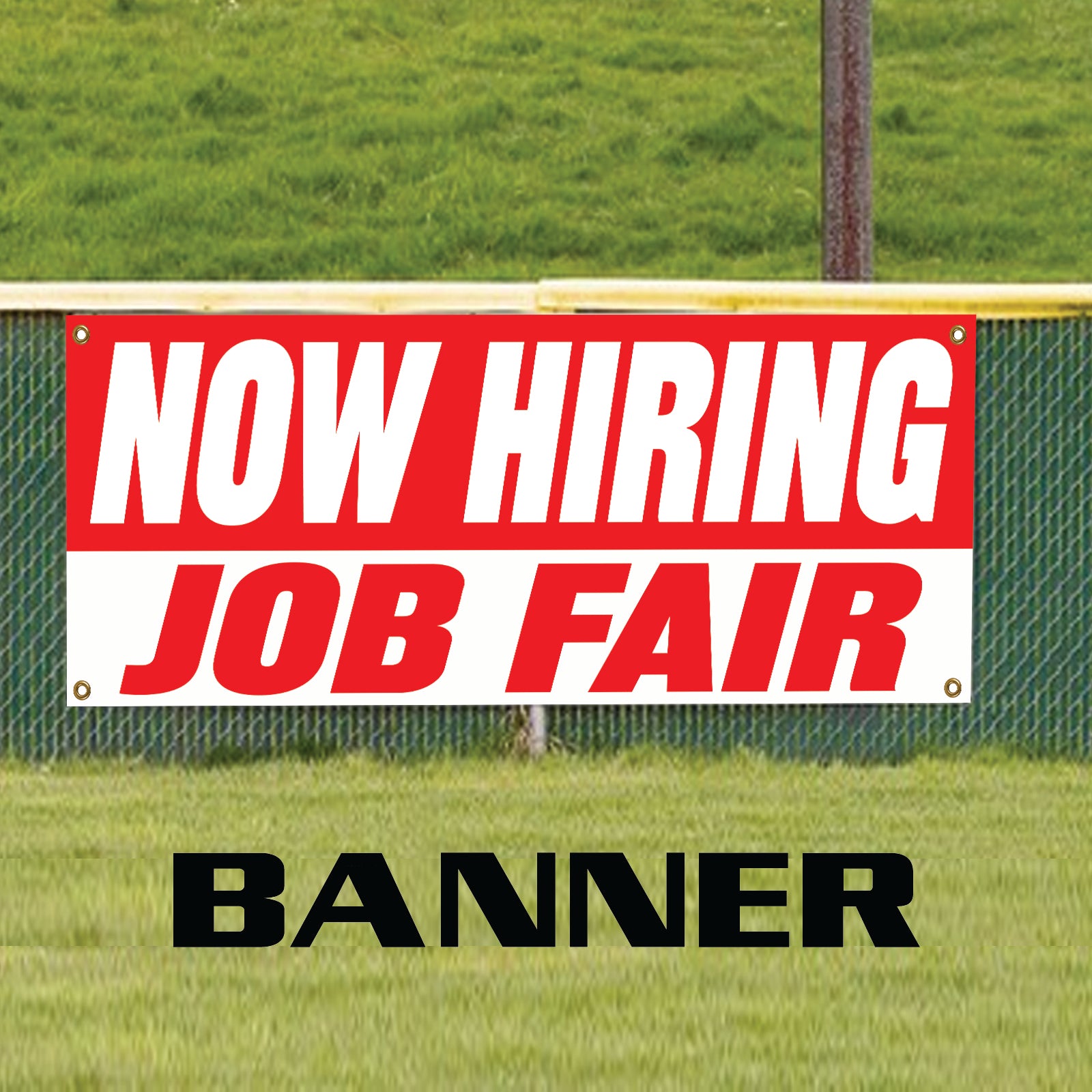 Now hiring job fair vinyl printed banner sign
