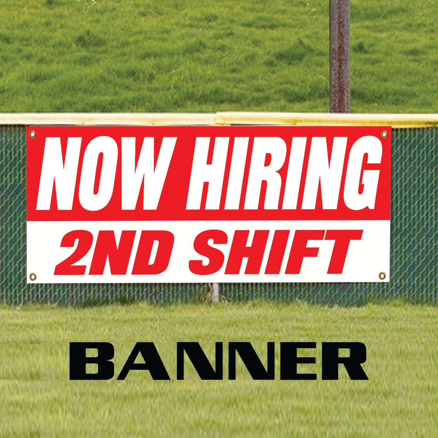 Now hiring 2nd shift vinyl printed banner sign