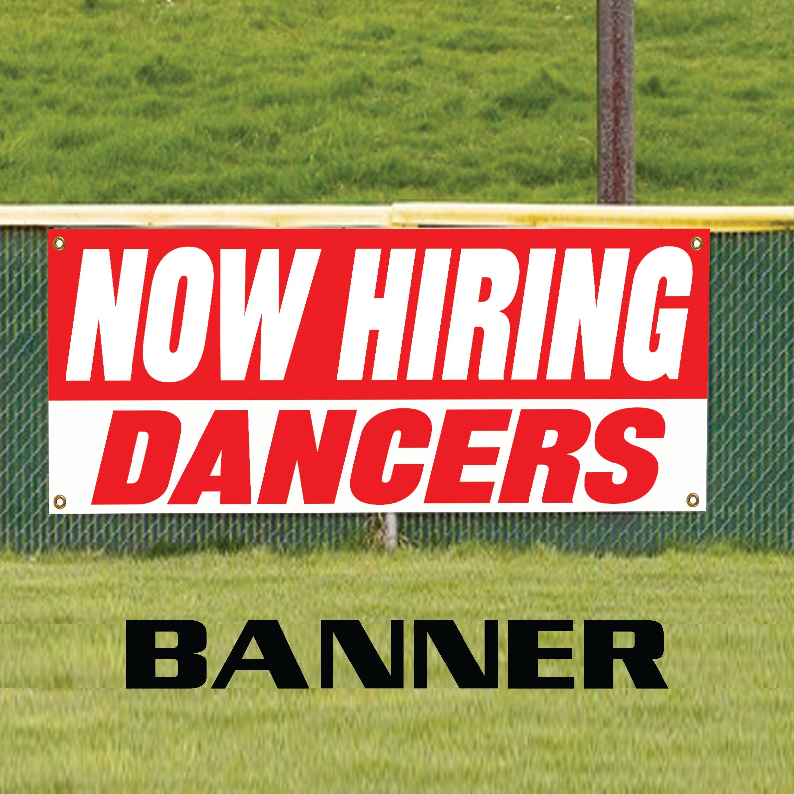 Now hiring dancers vinyl printed banner sign