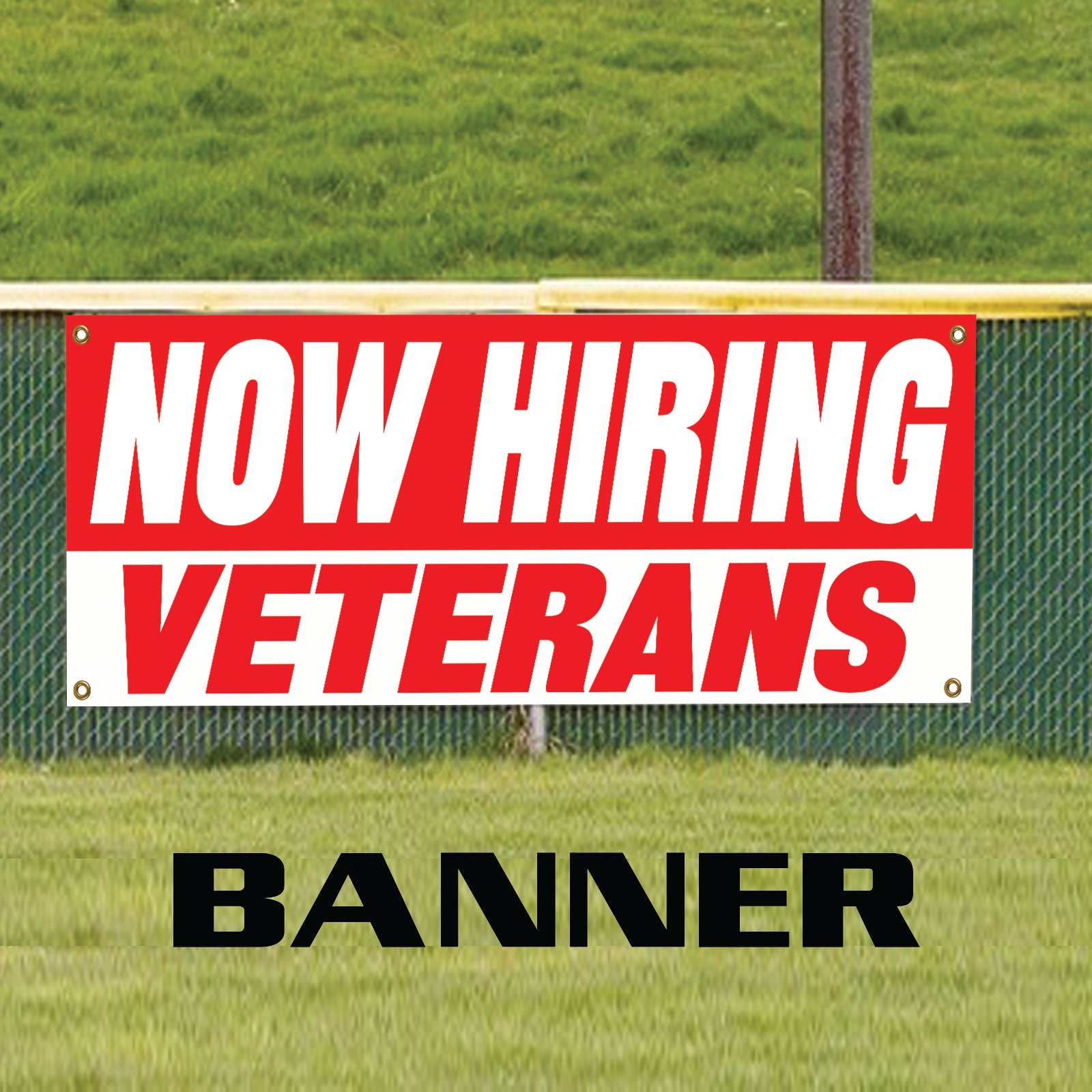 Now hiring kitchen staff vinyl printed banner sign