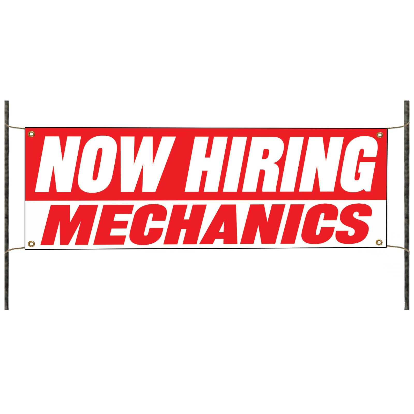 Now hiring mechanics vinyl printed banner sign
