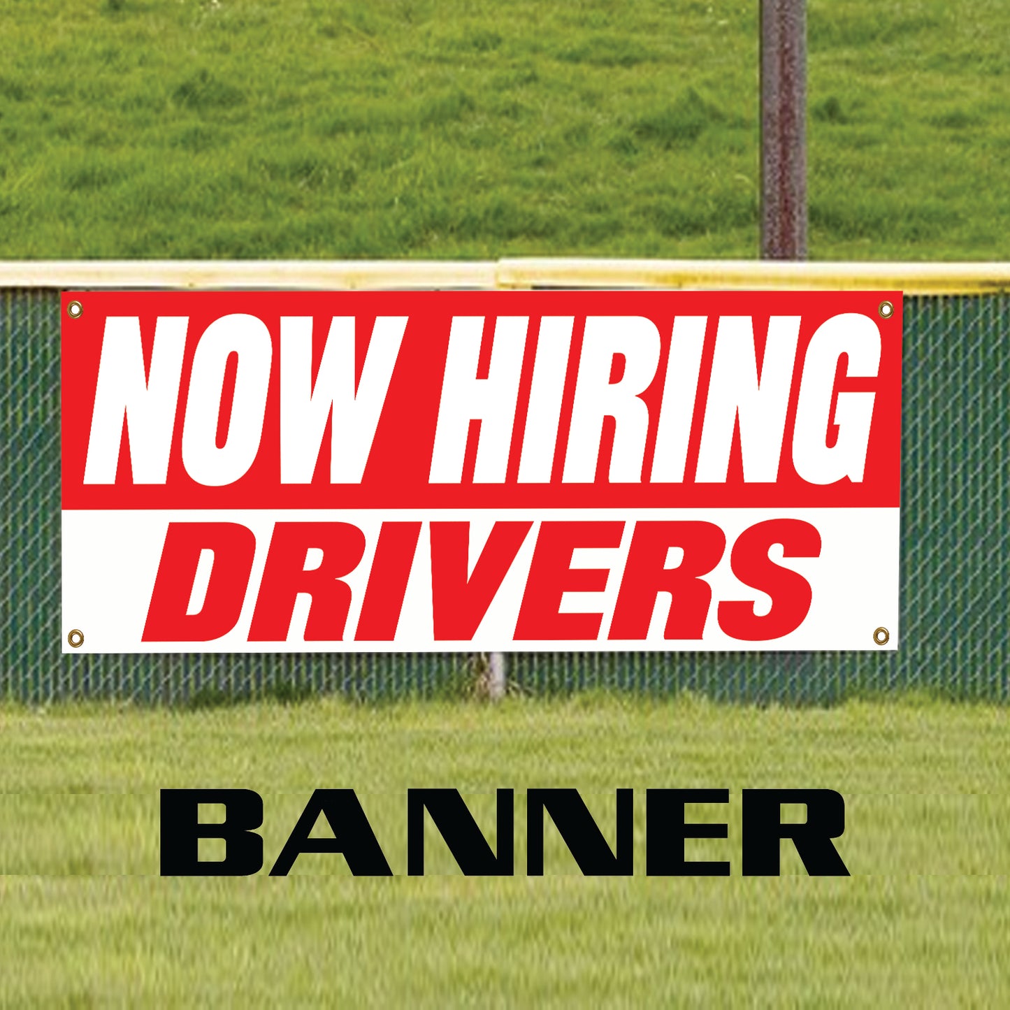 Now hiring drivers vinyl printed banner sign