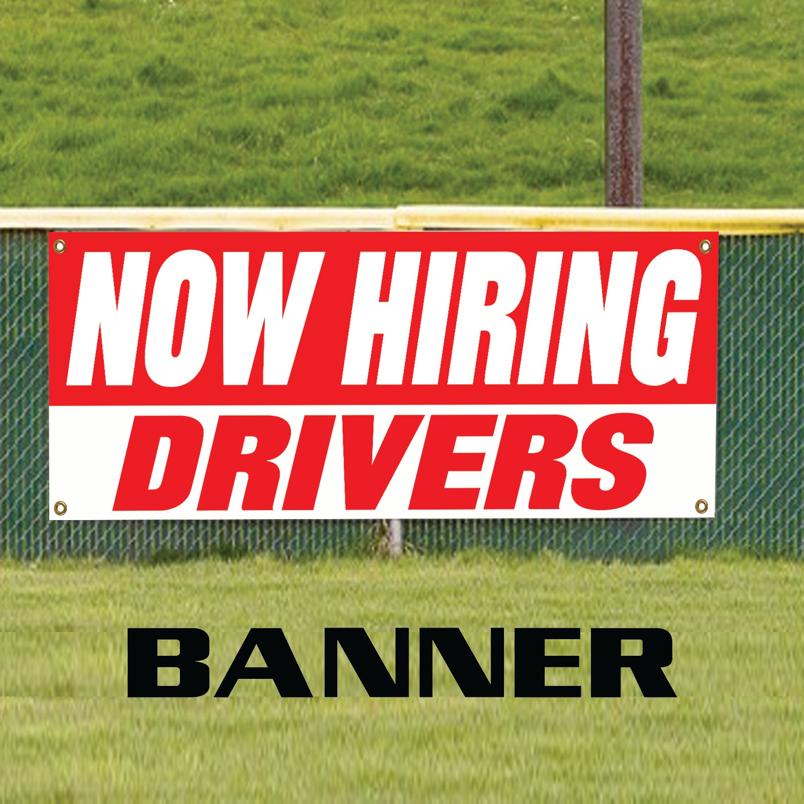 Now hiring drivers vinyl printed banner sign