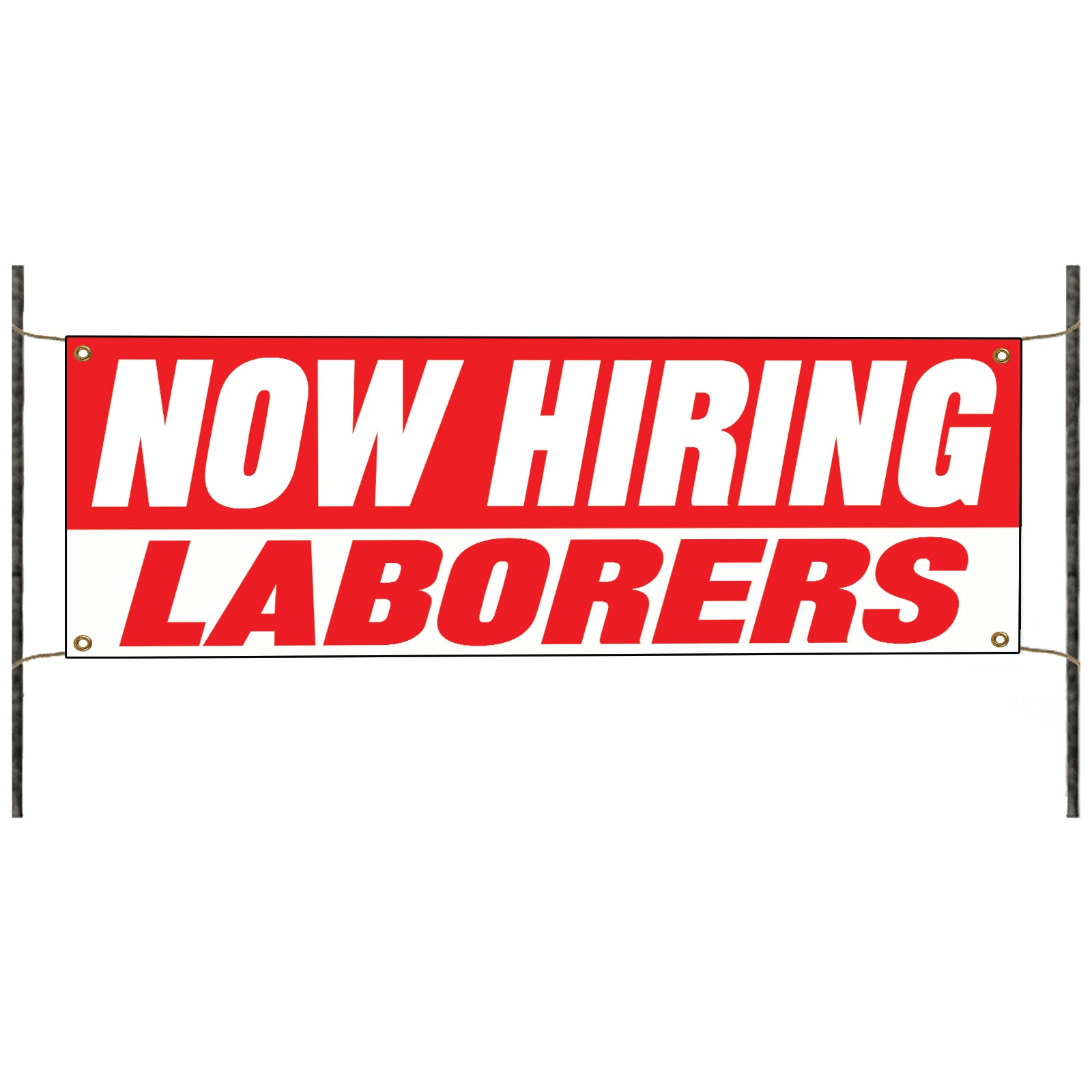 Now hiring laborers vinyl printed banner sign