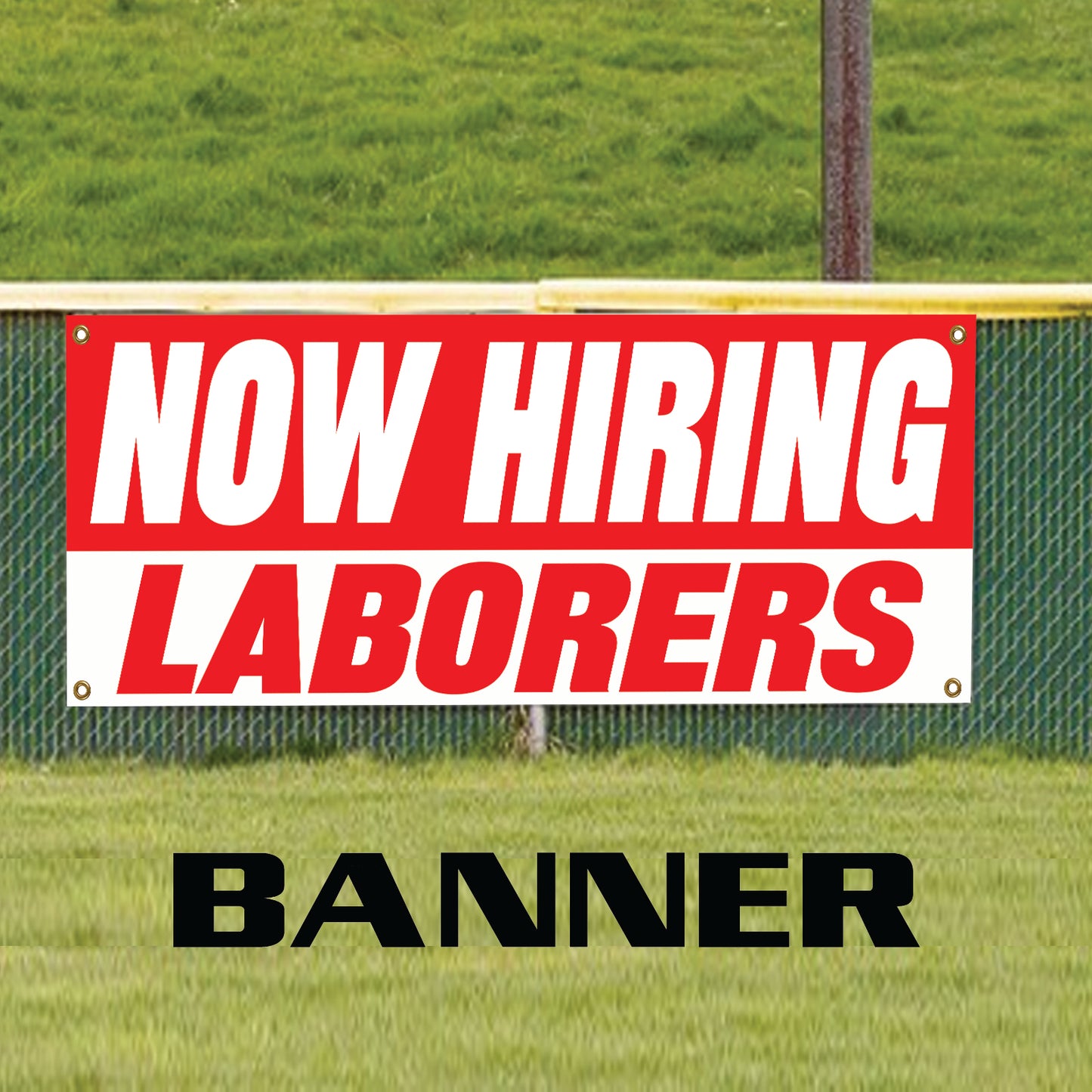Now hiring laborers vinyl printed banner sign