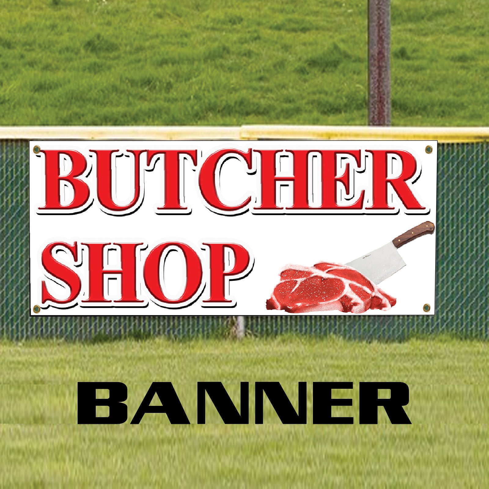 Butcher shop vinyl printed banner sign