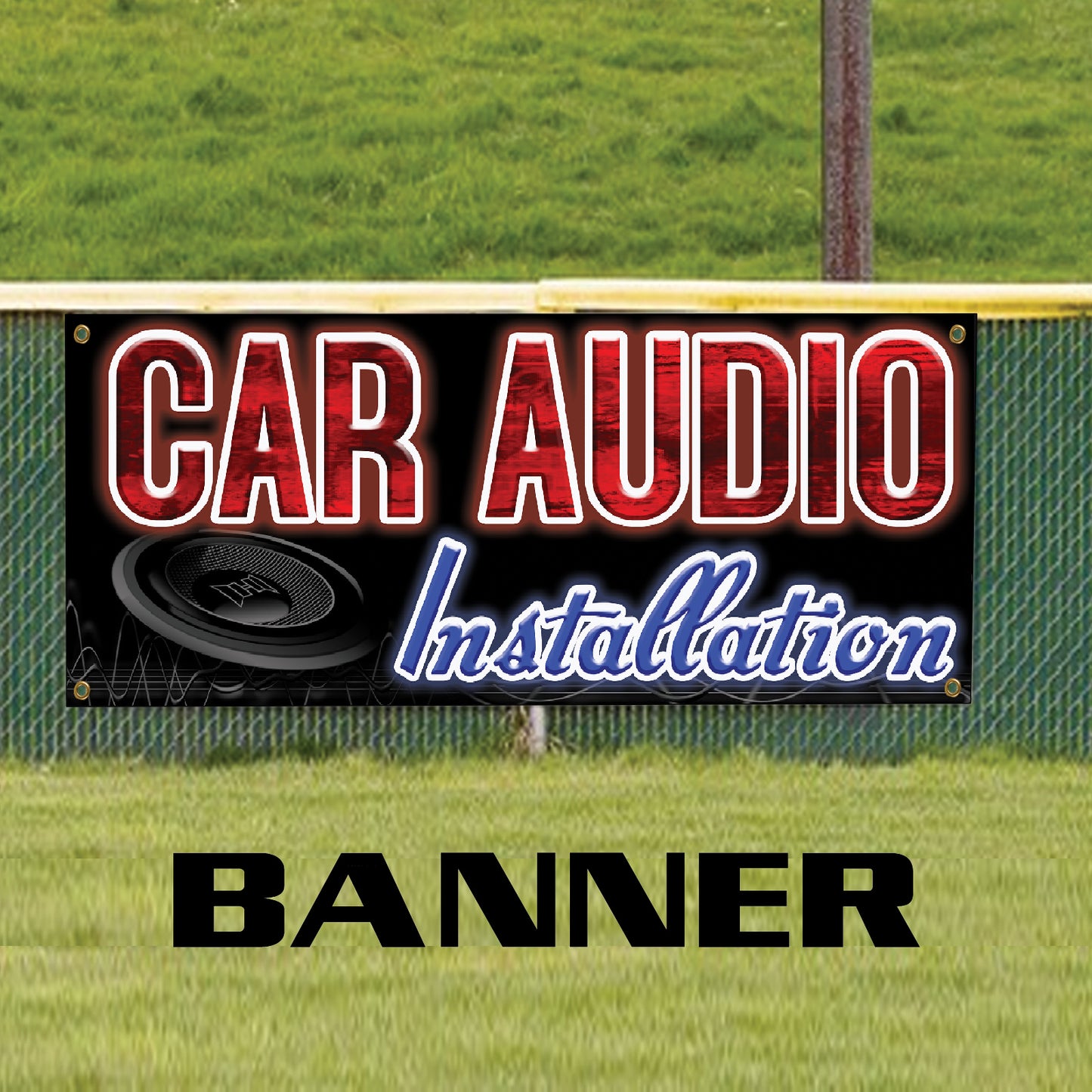 Car audio installation vinyl printed banner sign