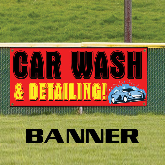 Car wash & Detailing vinyl printed banner sign
