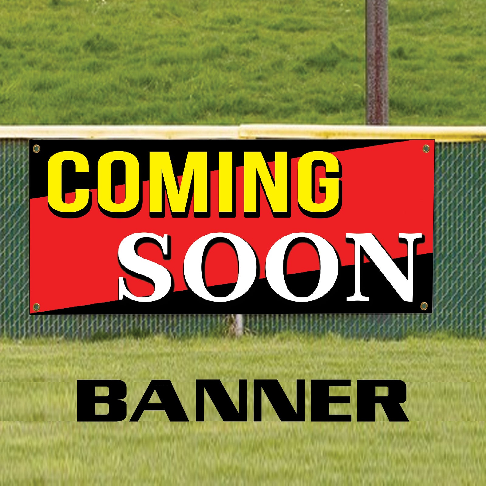 Coming soon vinyl printed banner sign