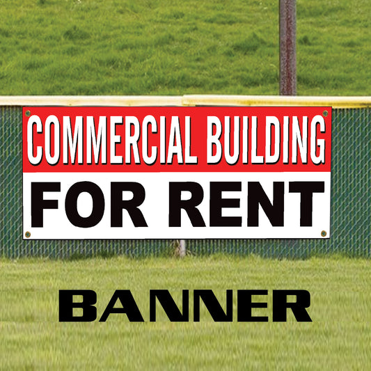 Commercial building for rent vinyl printed banner sign