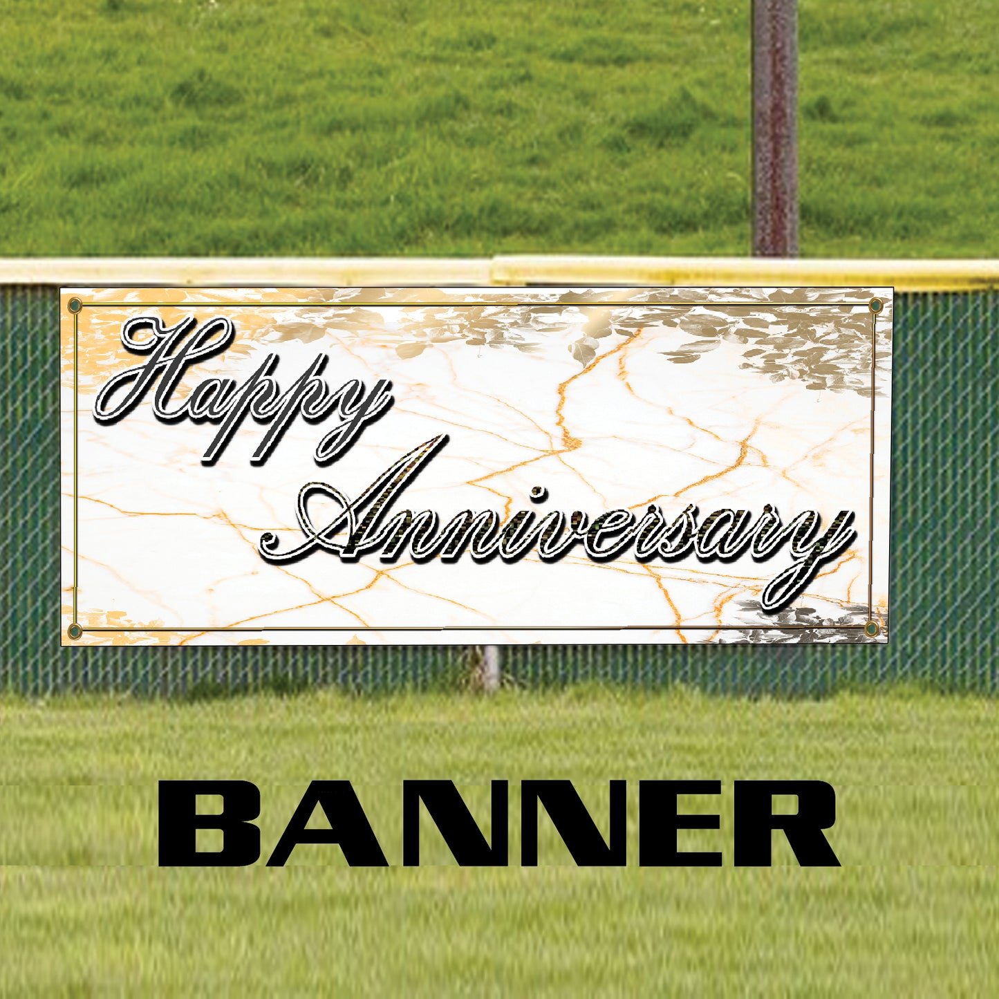 Happy Anniversary vinyl printed banner sign