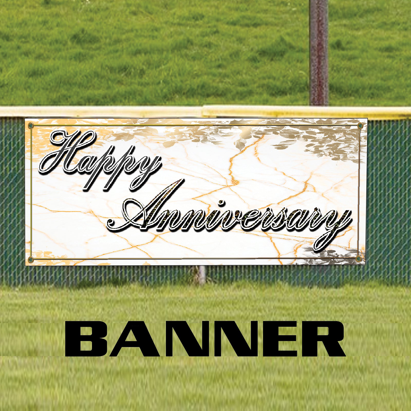 Happy Anniversary vinyl printed banner sign