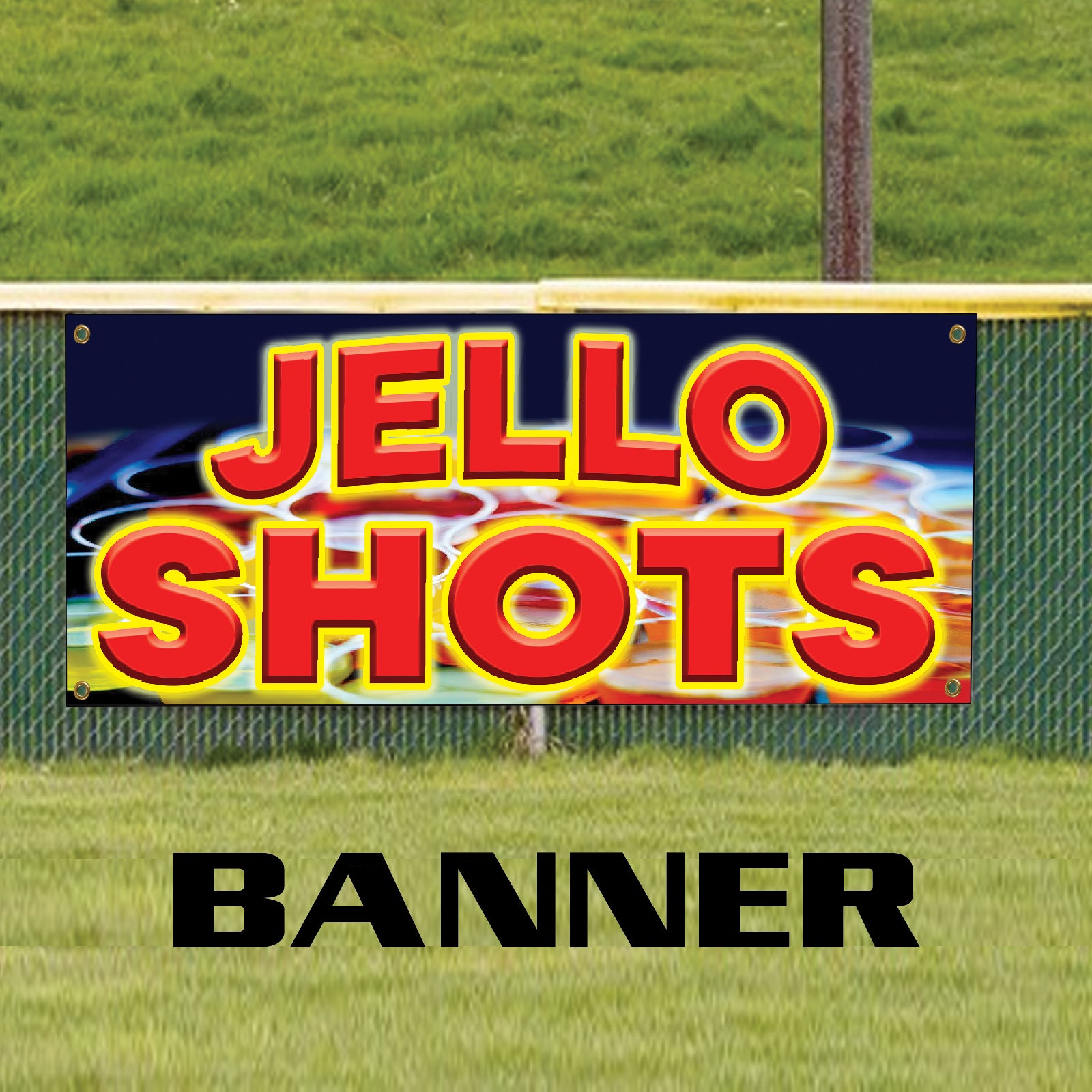Jello shots vinyl printed banner sign