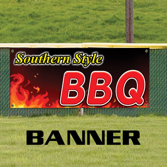 Southern style BBQ vinyl printed banner sign