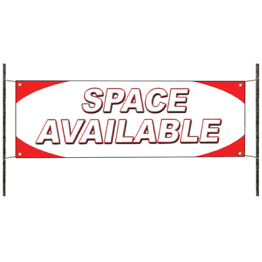 Space available vinyl printed banner sign