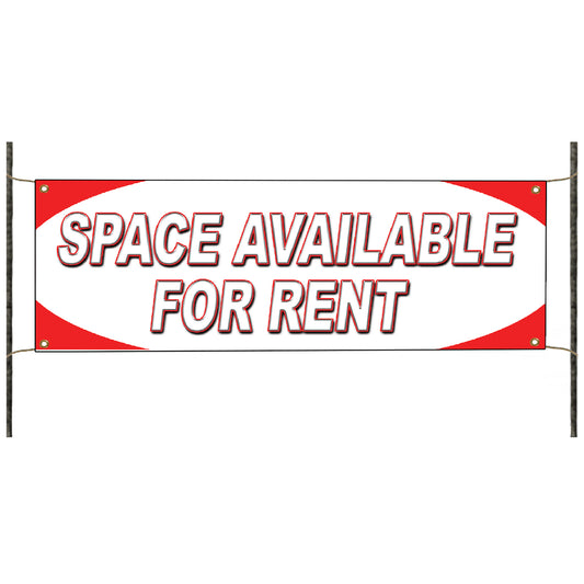Space available for rent vinyl printed banner sign