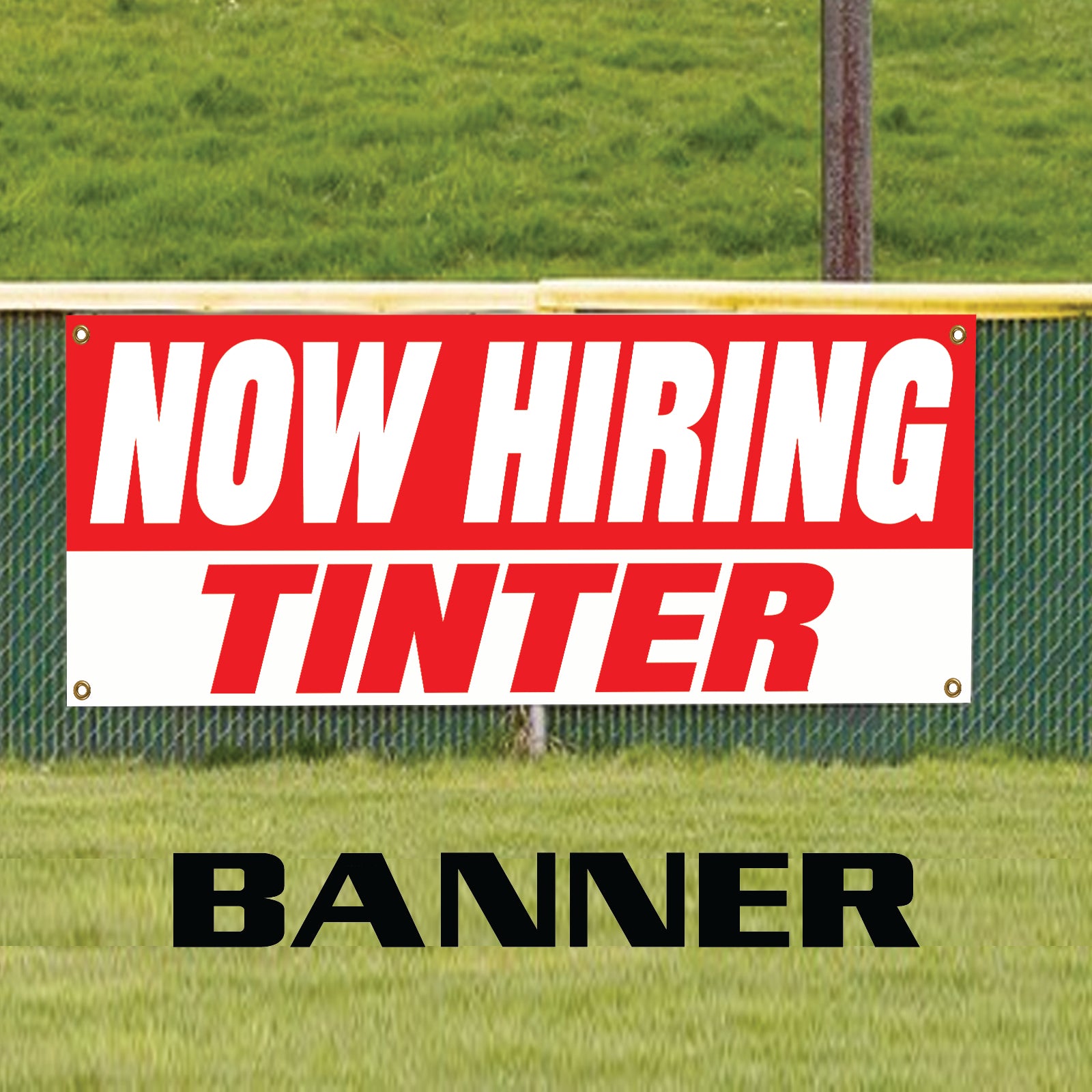 Now hiring tinter vinyl printed banner sign