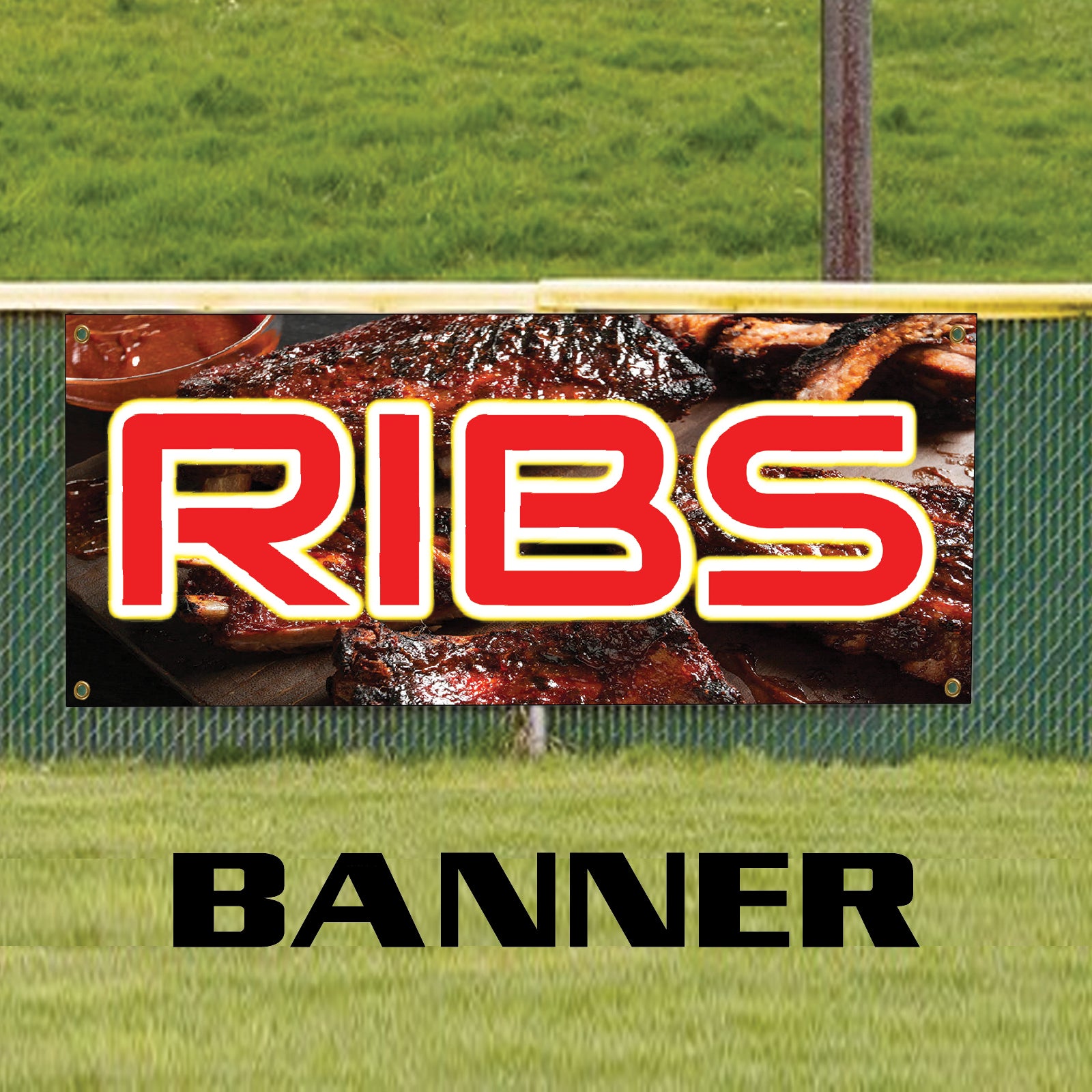 Ribs Vinyl Banner Sign – Sign Fever