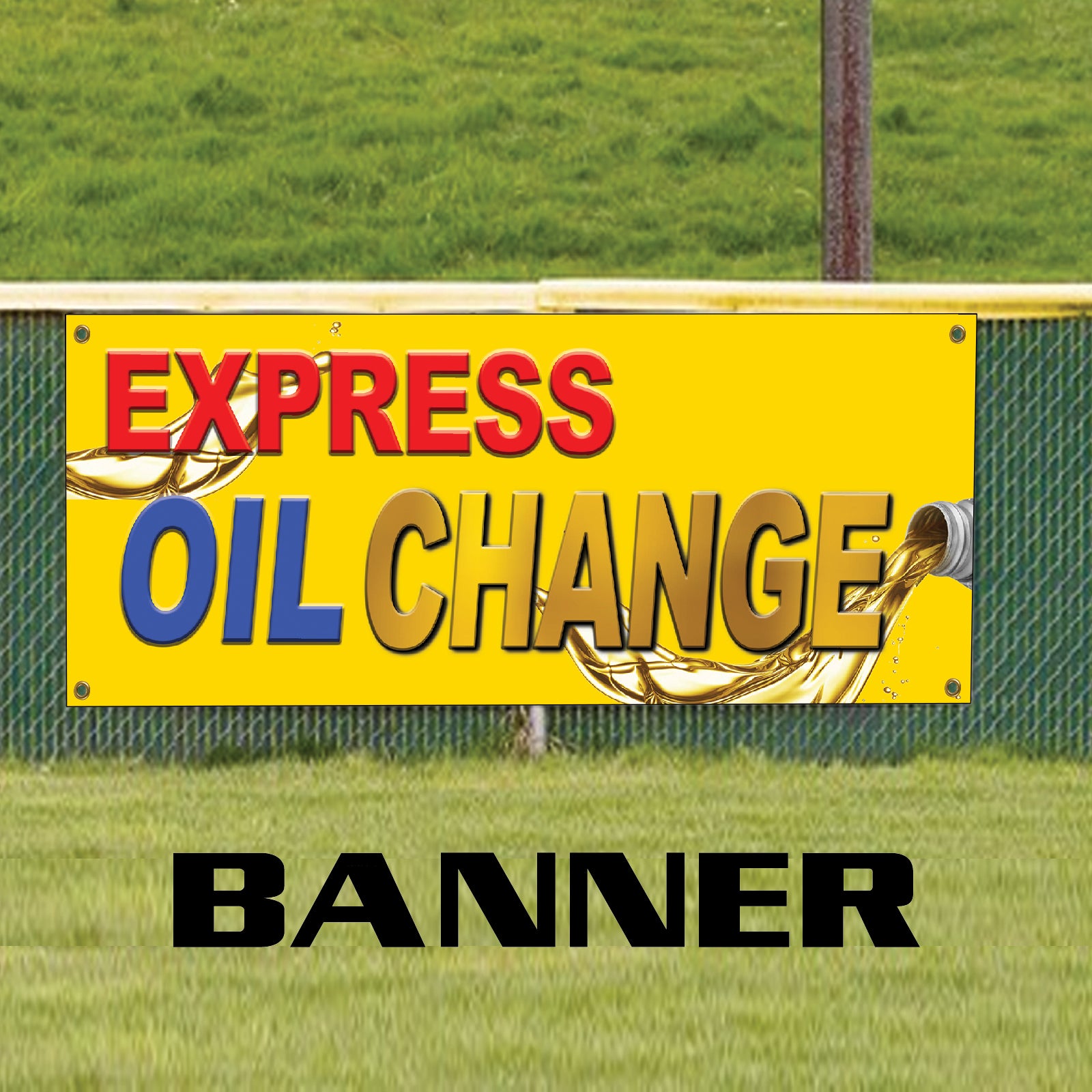 Express Oil Change Vinyl Banner Sign