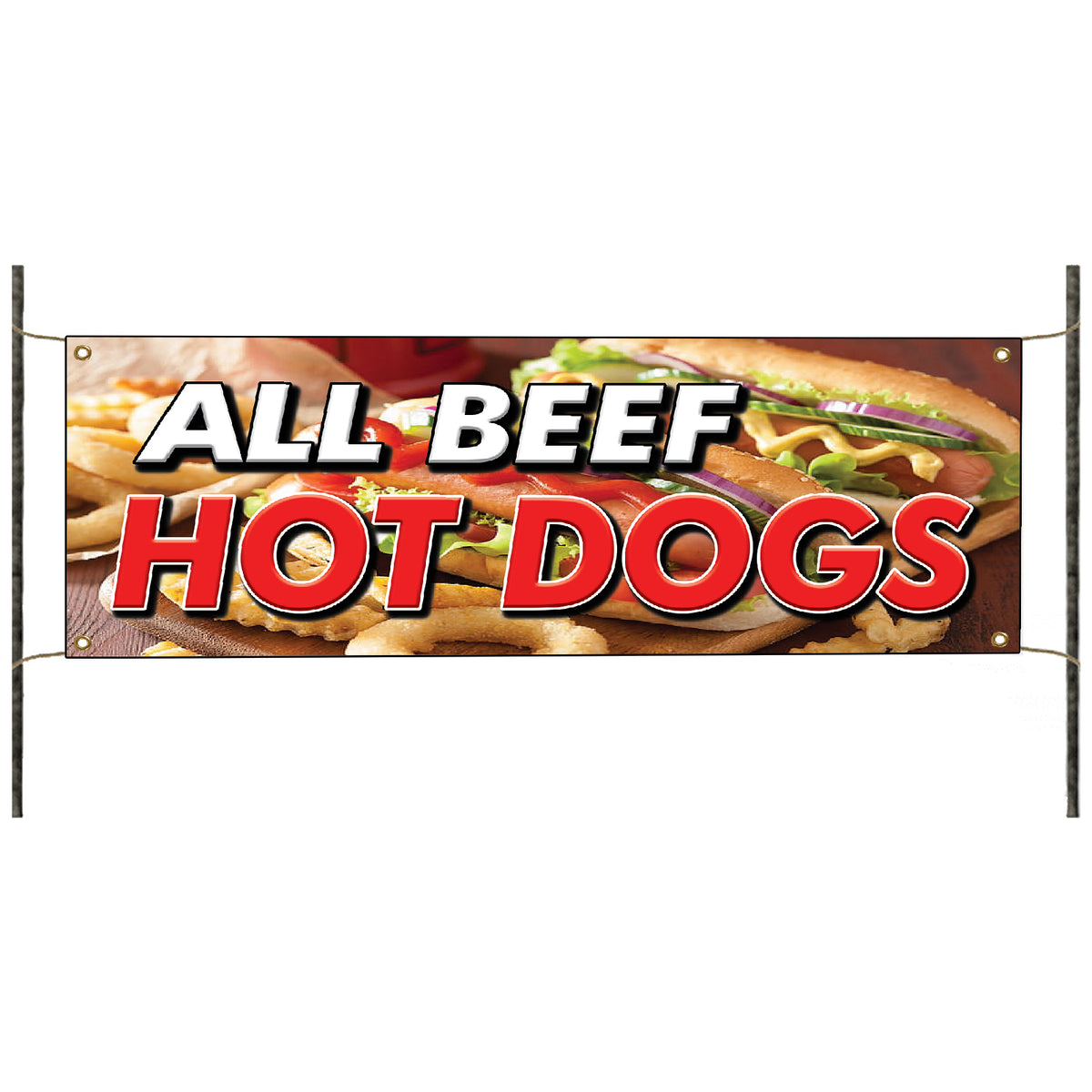 All Beef Hot Dogs Vinyl Banner Sign – Sign Fever
