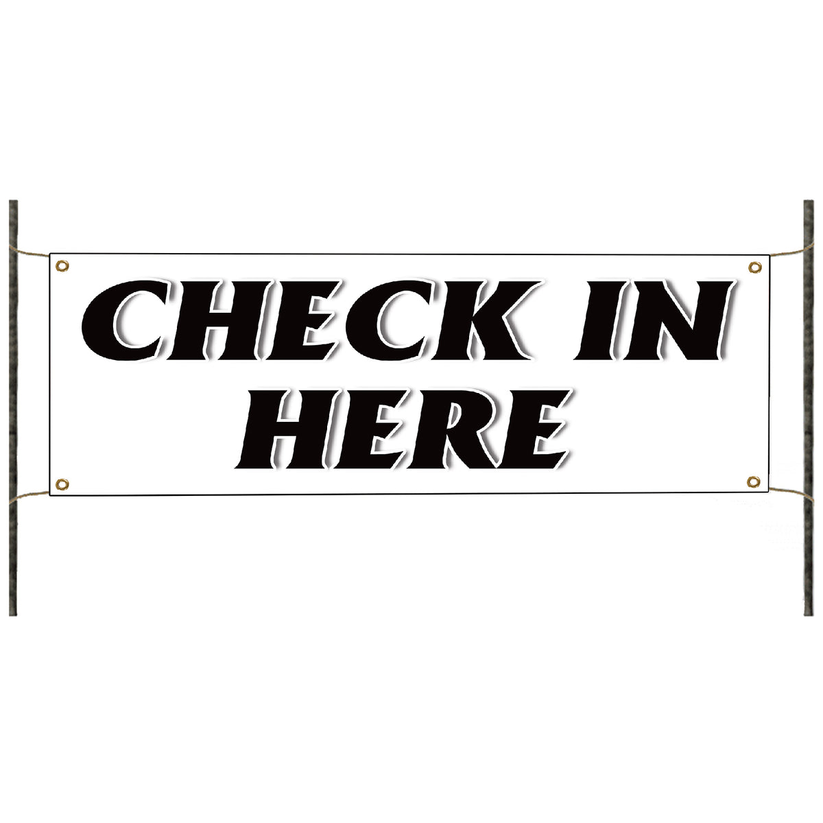 Check In Here Check In Here Vinyl Banner Sign – Sign Fever