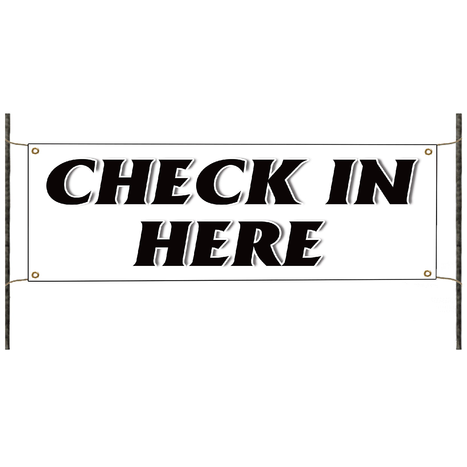 Check In Here Vinyl Banner Sign