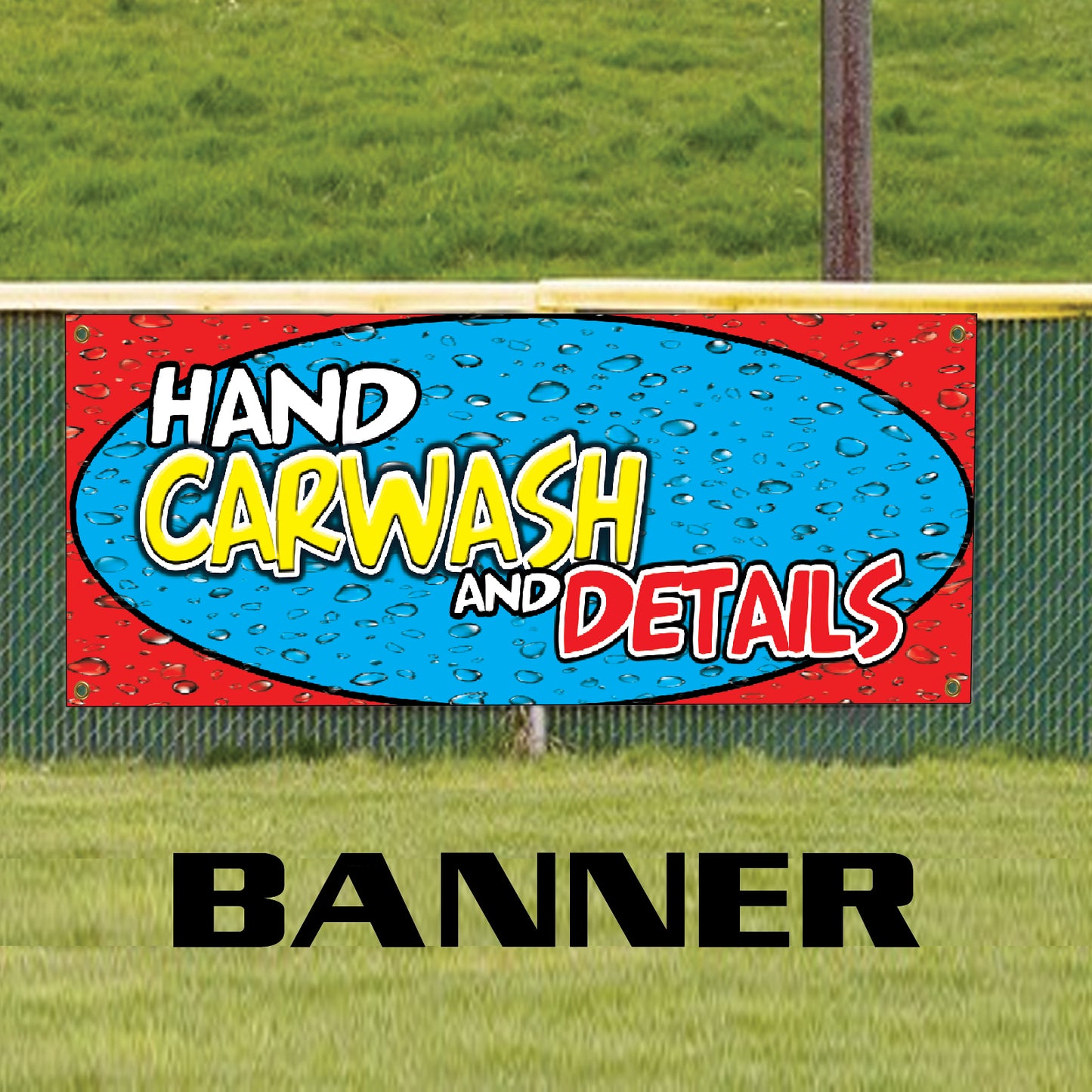 Hand Carwash And Details Vinyl Banner Sign