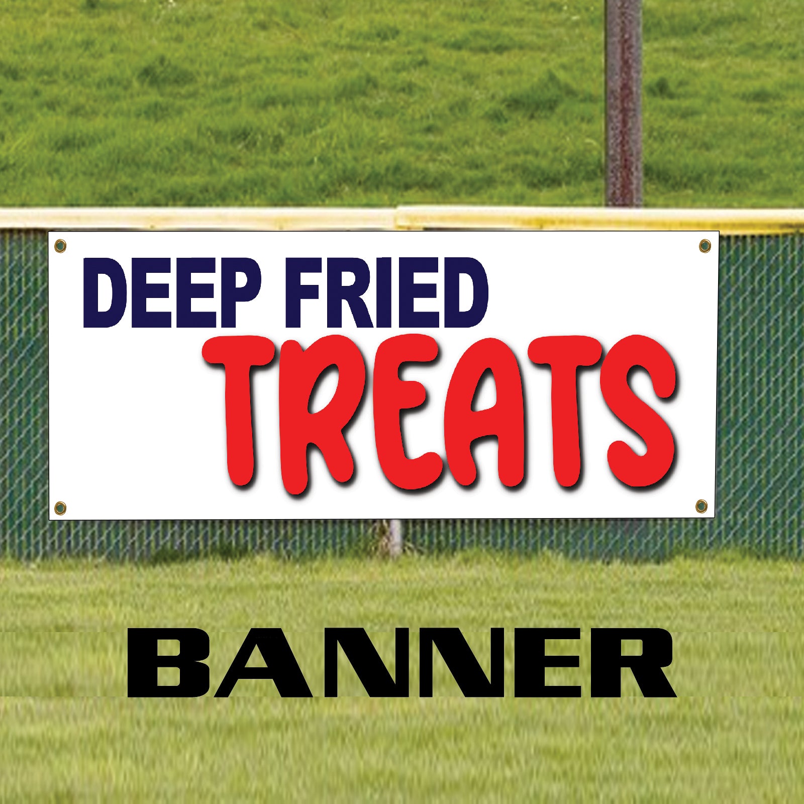 Deep Fried Sign Deep Fried Treats Vinyl Banner Sign – Sign Fever