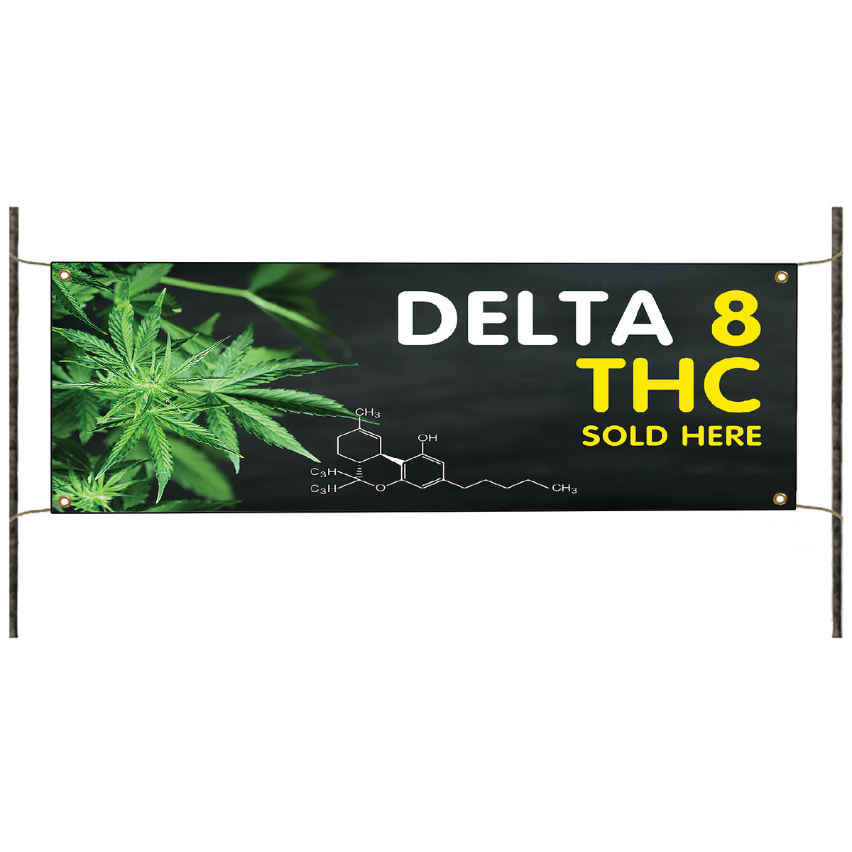 Delta 8 THC Solid Here For Sale Vinyl Banner Sign – Sign Fever