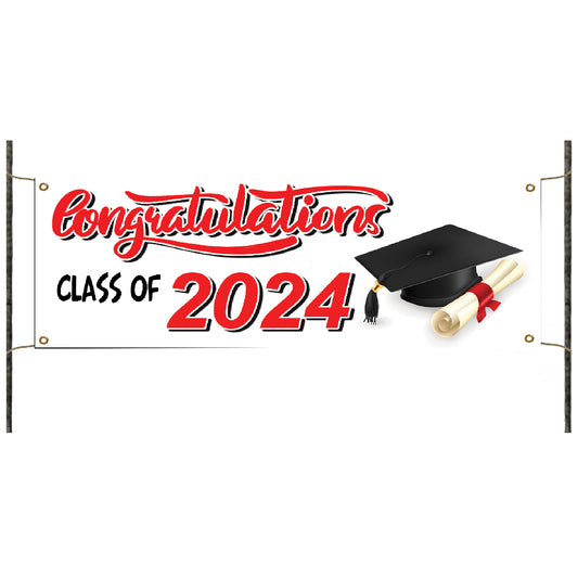 Congratulation class of 2024 vinyl banner sign