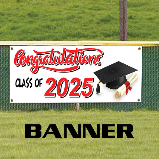 Congratulations class of 2024 vinyl banner sign
