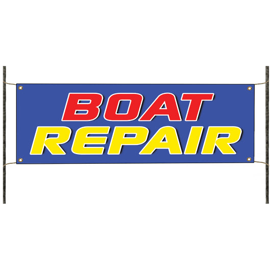 Boat repair vinyl printed banner sign
