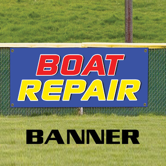 Boat repair vinyl printed banner sign