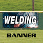 Welding vinyl printed banner sign