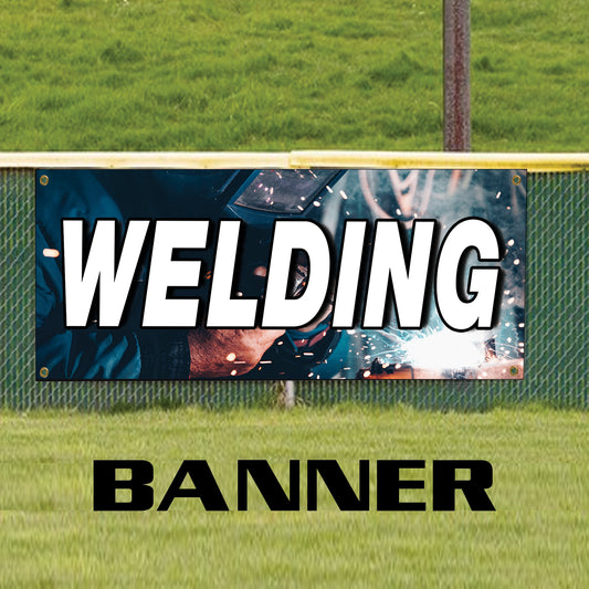 Welding vinyl printed banner sign