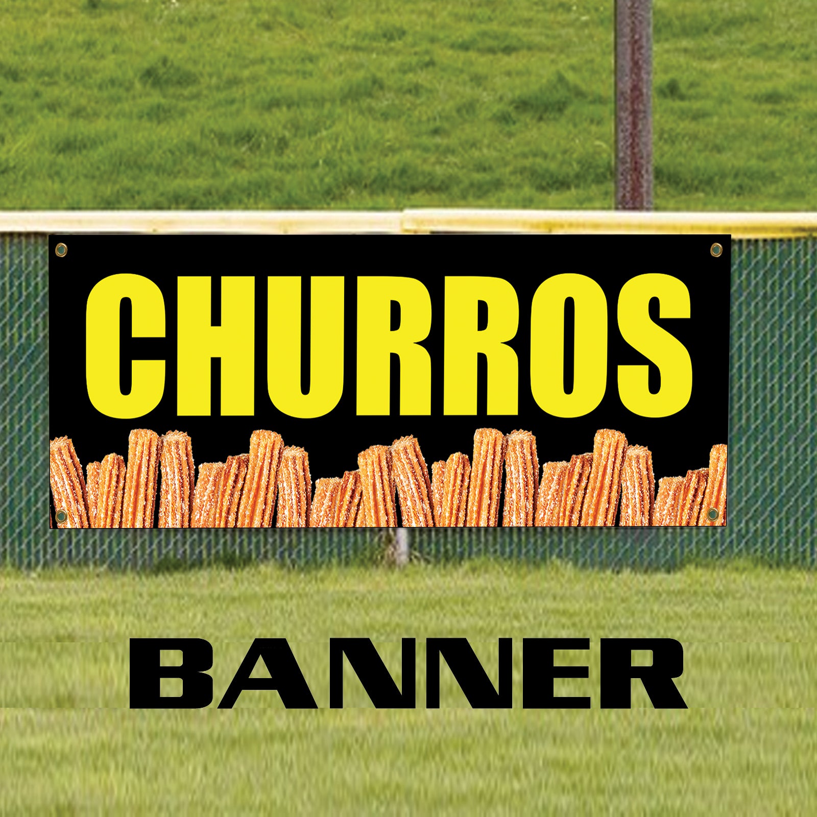 Churros vinyl printed banner sign