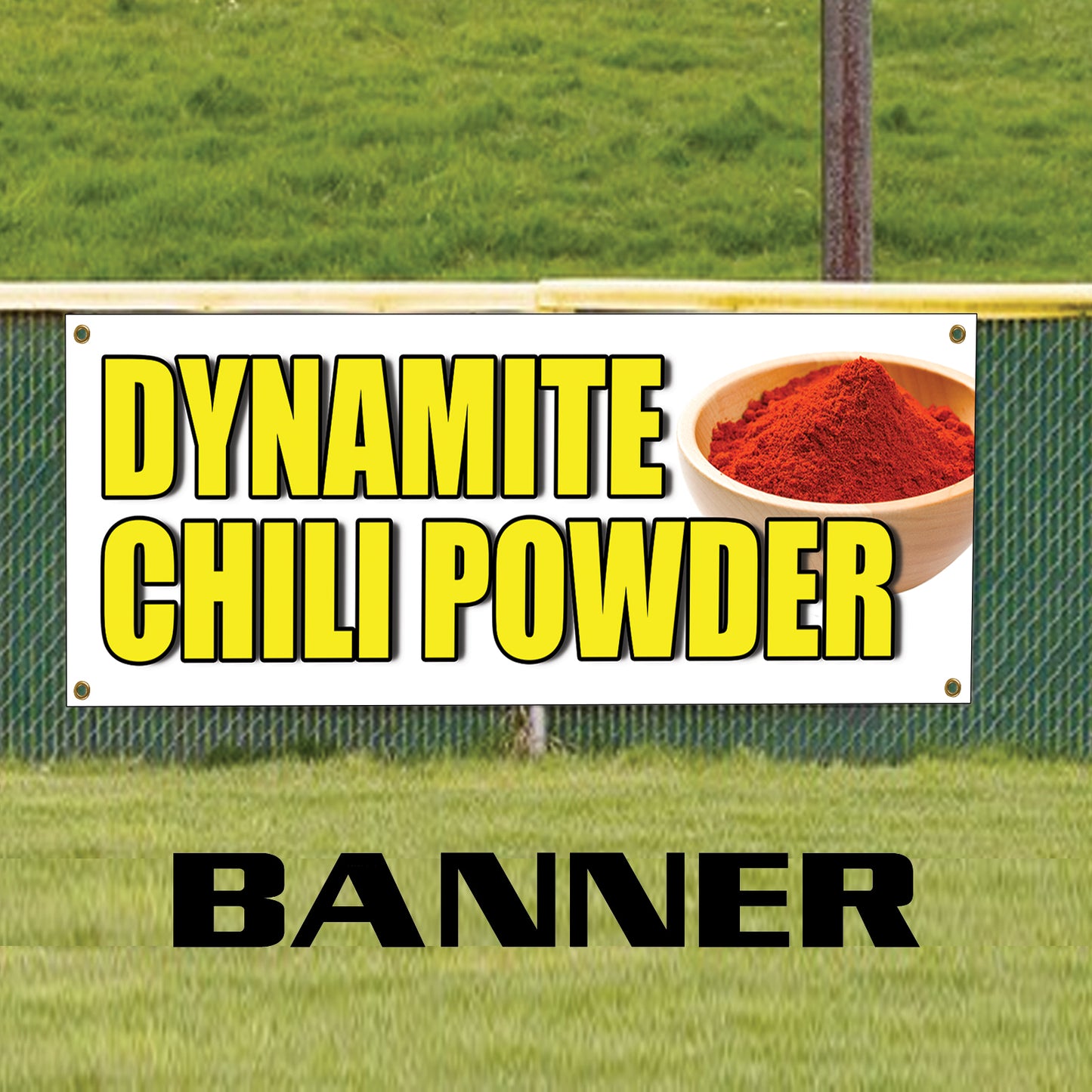 Dynamite chili powder vinyl printed banner sign