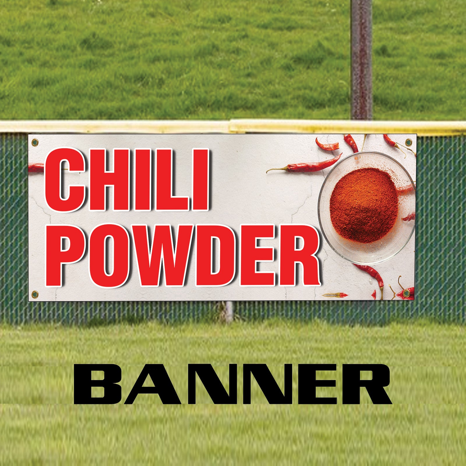 Chili powder vinyl printed banner sign