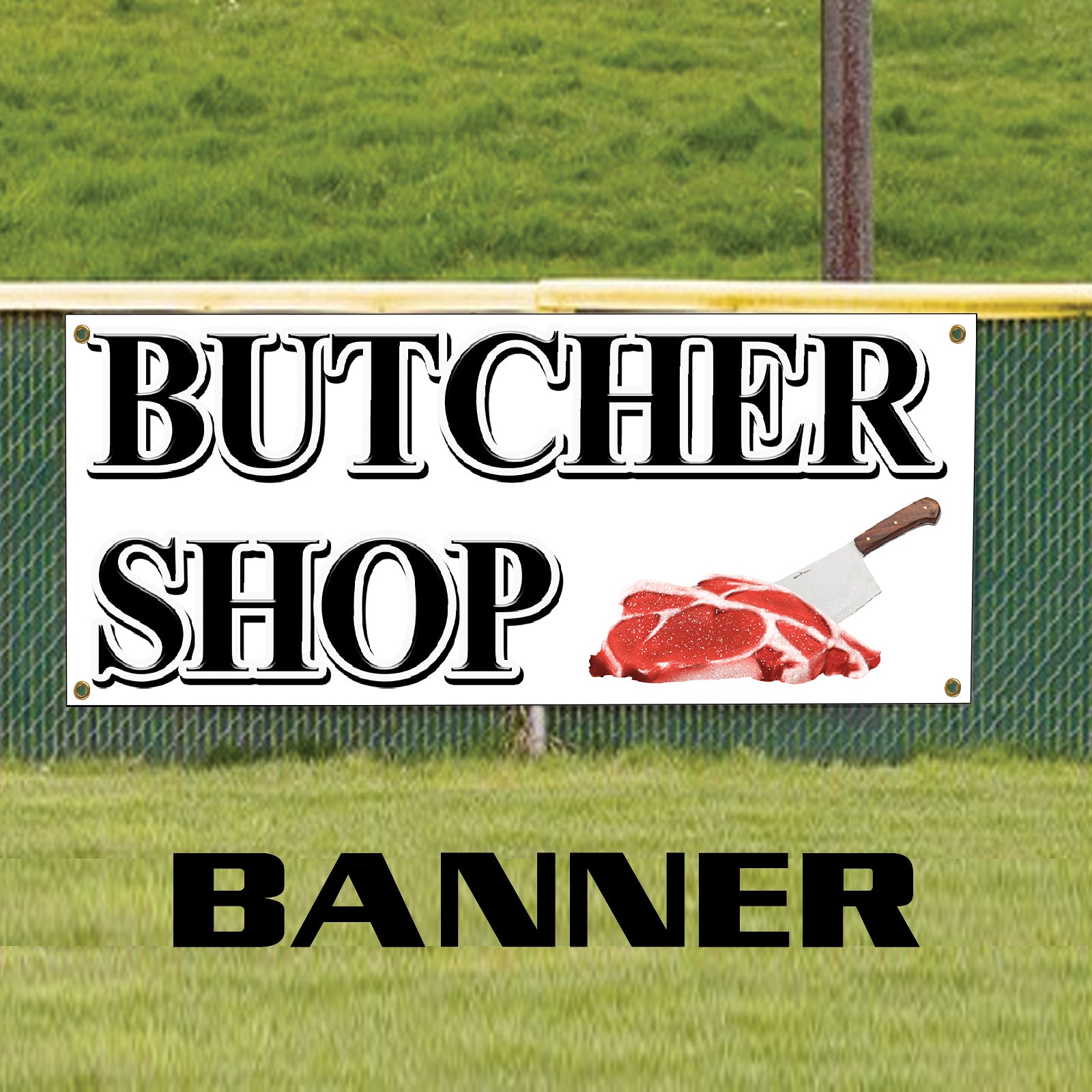 Butcher shop vinyl printed banner sign